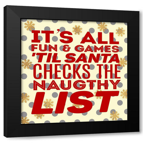 Fun and Games Black Modern Wood Framed Art Print with Double Matting by SD Graphics Studio