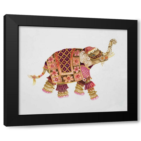 Pink Elephant I Black Modern Wood Framed Art Print by Gaynor, Janice