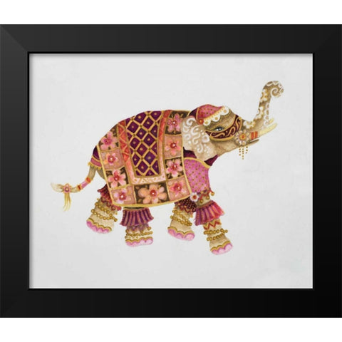 Pink Elephant I Black Modern Wood Framed Art Print by Gaynor, Janice
