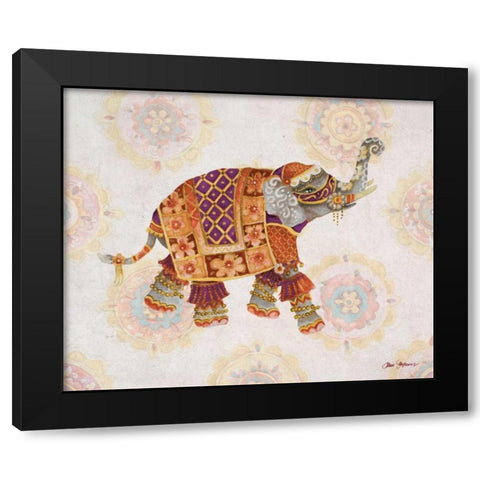 Pink Elephant I Black Modern Wood Framed Art Print by Gaynor, Janice