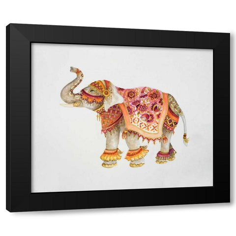 Pink Elephant II Black Modern Wood Framed Art Print by Gaynor, Janice
