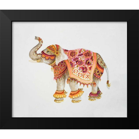 Pink Elephant II Black Modern Wood Framed Art Print by Gaynor, Janice