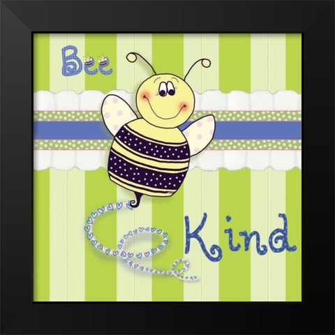 Bee Border II Black Modern Wood Framed Art Print by Metz, Andi