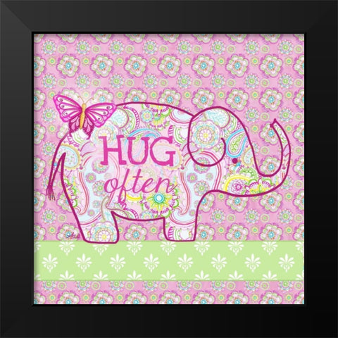 Elephant I Black Modern Wood Framed Art Print by Metz, Andi