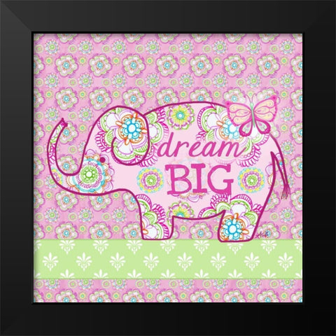 Elephant II Black Modern Wood Framed Art Print by Metz, Andi