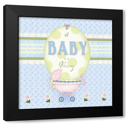 Precious Gift Border Black Modern Wood Framed Art Print by Metz, Andi