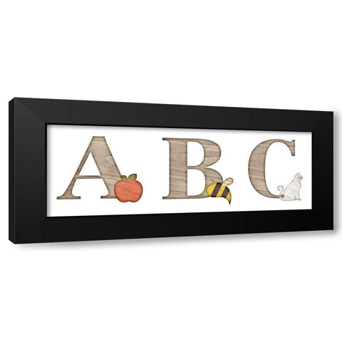 Elementary ABC Black Modern Wood Framed Art Print by SD Graphics Studio