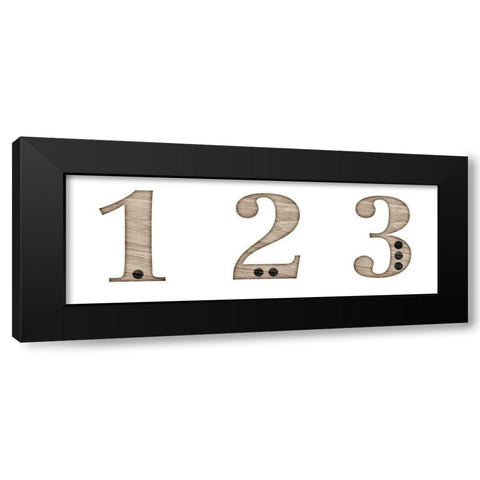 Elementary 123 Black Modern Wood Framed Art Print by SD Graphics Studio
