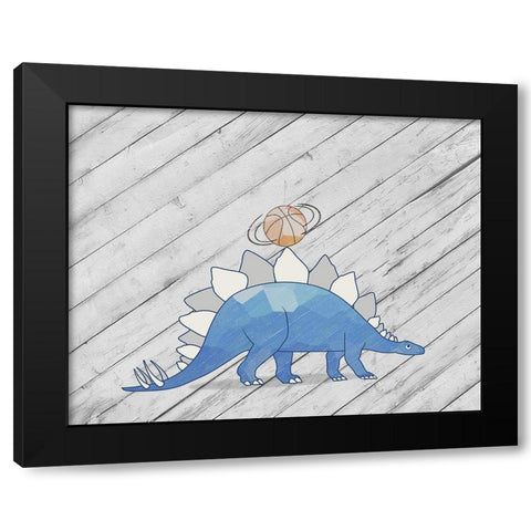 Dino Basketball I Black Modern Wood Framed Art Print by SD Graphics Studio