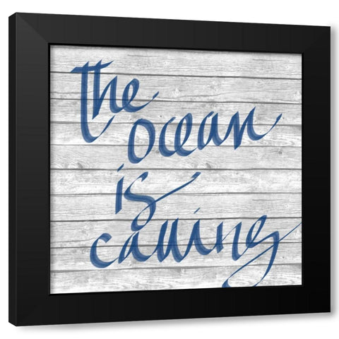 Waves and Ocean I Black Modern Wood Framed Art Print with Double Matting by SD Graphics Studio
