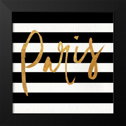 Gold Paris Collection I Black Modern Wood Framed Art Print by SD Graphics Studio
