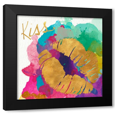 Watercolor Icons III Black Modern Wood Framed Art Print by SD Graphics Studio