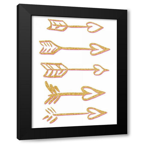 Cupids Arrows Black Modern Wood Framed Art Print by Studio, Sd Graphics
