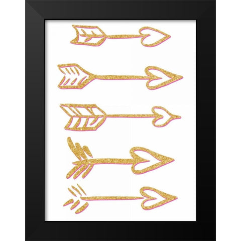 Cupids Arrows Black Modern Wood Framed Art Print by Studio, Sd Graphics