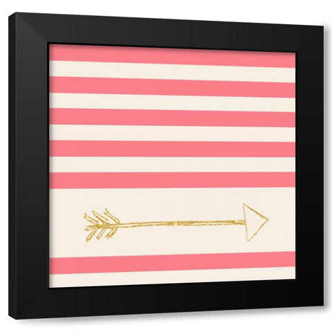 Pink and Gold Faded Arrow Black Modern Wood Framed Art Print by SD Graphics Studio