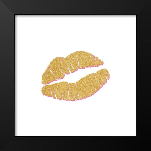 Gold Kiss Black Modern Wood Framed Art Print by Studio, Sd Graphics