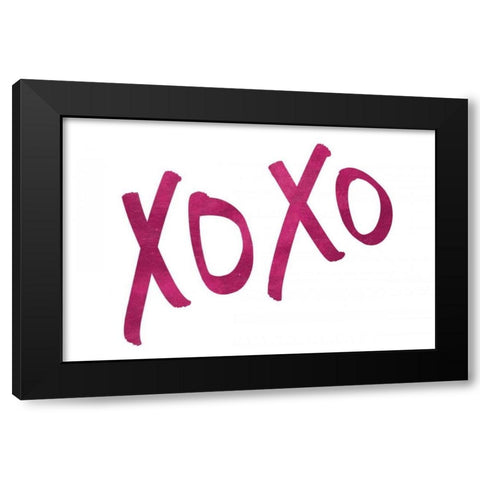 Romantic Pink XOXO Black Modern Wood Framed Art Print with Double Matting by Studio, Sd Graphics