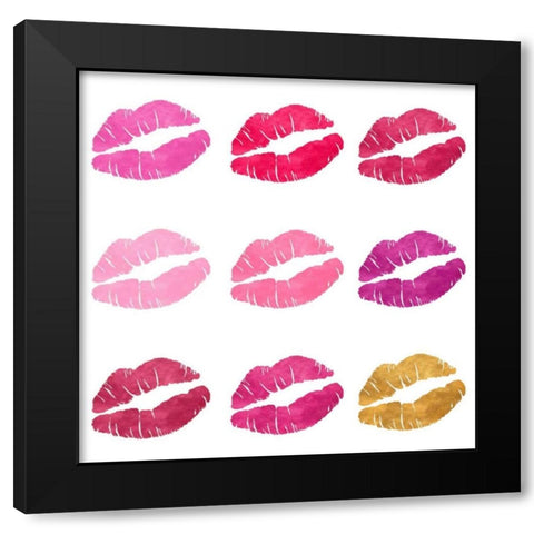 Shades Of Kisses Black Modern Wood Framed Art Print by Studio, Sd Graphics