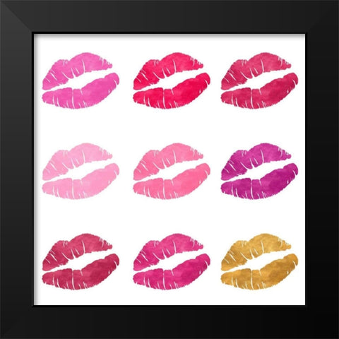 Shades Of Kisses Black Modern Wood Framed Art Print by Studio, Sd Graphics