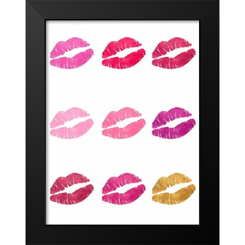 Luscious Lips Black Modern Wood Framed Art Print by Studio, Sd Graphics