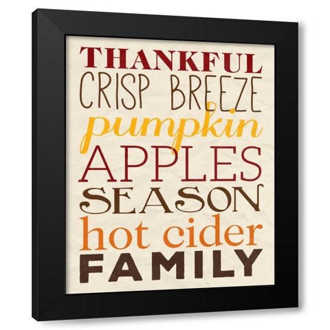 Harvest Words Black Modern Wood Framed Art Print by Studio, Sd Graphics