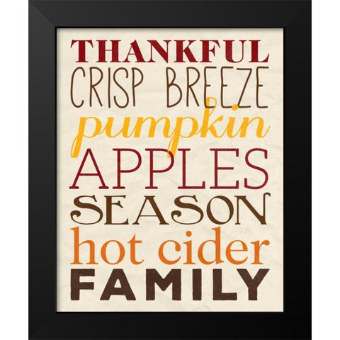 Harvest Words Black Modern Wood Framed Art Print by Studio, Sd Graphics