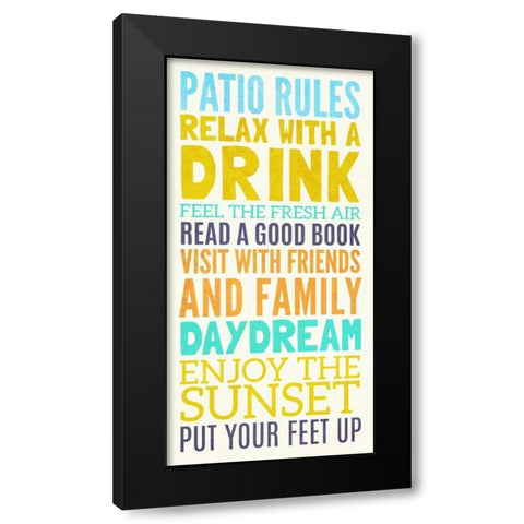 Beach Rules II Black Modern Wood Framed Art Print by SD Graphics Studio