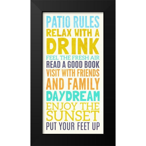Beach Rules II Black Modern Wood Framed Art Print by SD Graphics Studio