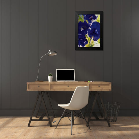 Dark Violetti Flowers I Black Modern Wood Framed Art Print by Loreth, Lanie