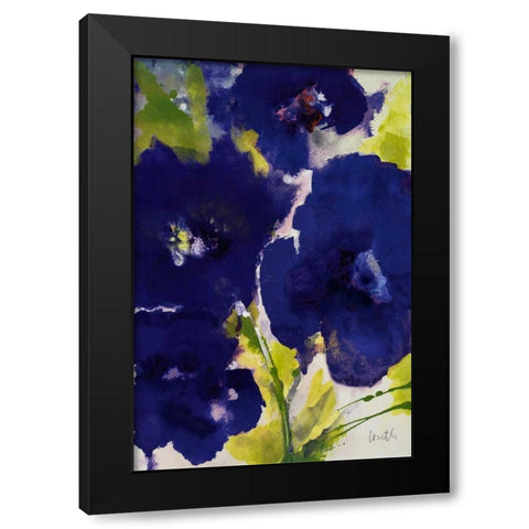 Dark Violetti Flowers I Black Modern Wood Framed Art Print by Loreth, Lanie