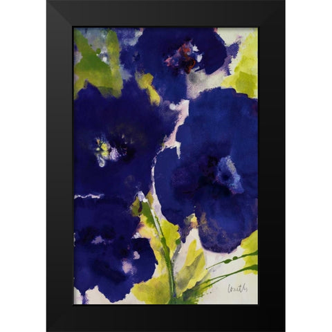 Dark Violetti Flowers I Black Modern Wood Framed Art Print by Loreth, Lanie