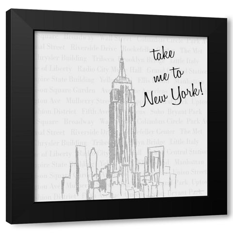 Silver Travel Pack I Black Modern Wood Framed Art Print by Biscardi, Nicholas