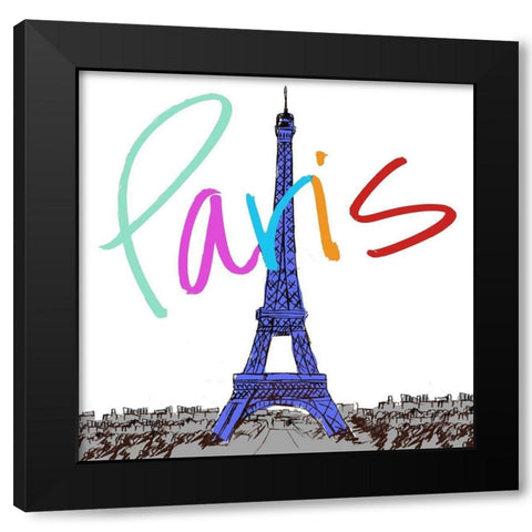 Vibrant Paris Black Modern Wood Framed Art Print with Double Matting by Biscardi, Nicholas