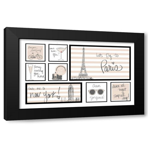 Travel Pack Neutral Black Modern Wood Framed Art Print with Double Matting by Biscardi, Nicholas