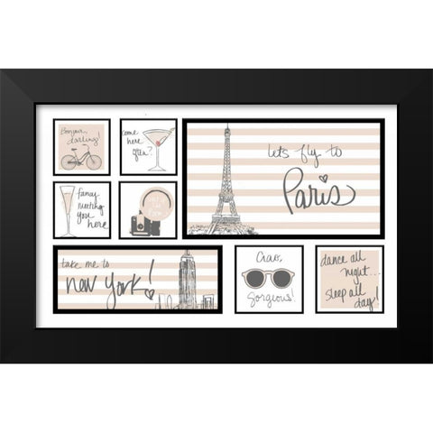 Travel Pack Neutral Black Modern Wood Framed Art Print by Biscardi, Nicholas