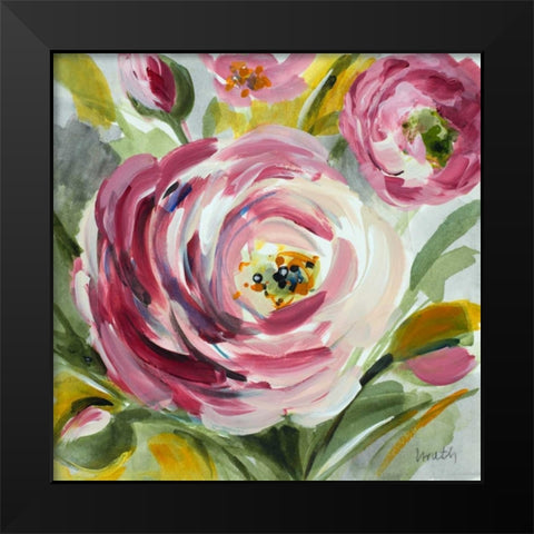 Ranunculus Rosa I Black Modern Wood Framed Art Print by Loreth, Lanie