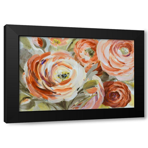 Ranunculus Naranja Black Modern Wood Framed Art Print by Loreth, Lanie