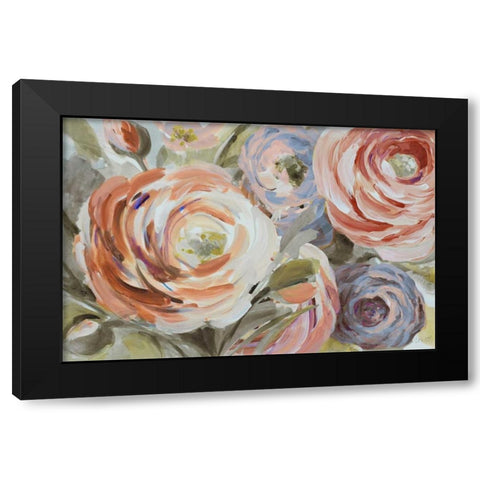 Orange and Violet Ranunculus Black Modern Wood Framed Art Print by Loreth, Lanie