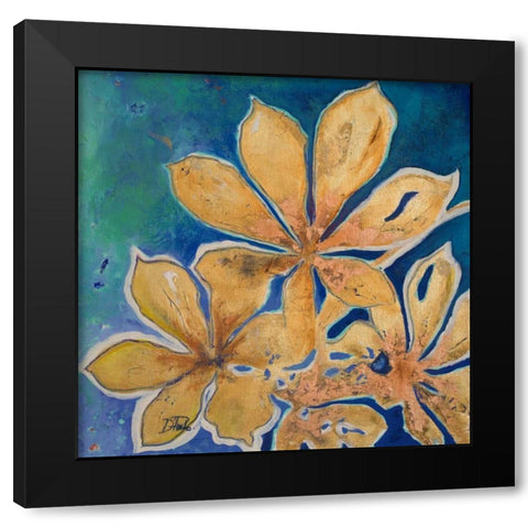 Fiori d Oro I Black Modern Wood Framed Art Print by Pinto, Patricia