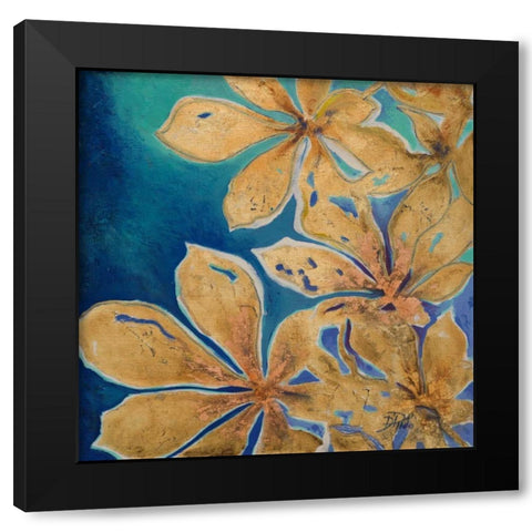 Fiori d Oro II Black Modern Wood Framed Art Print by Pinto, Patricia