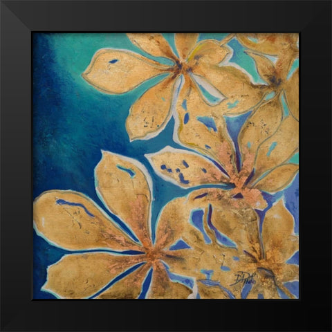 Fiori d Oro II Black Modern Wood Framed Art Print by Pinto, Patricia