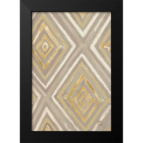 Neutral Ikats Black Modern Wood Framed Art Print by Pinto, Patricia