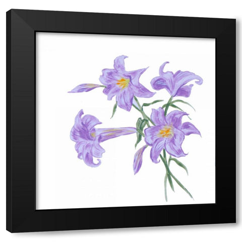 Floral III Black Modern Wood Framed Art Print by Baliko, Linda