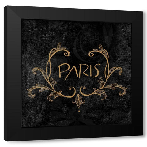 Elegant Paris Gold I Black Modern Wood Framed Art Print by Baliko, Linda