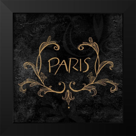 Elegant Paris Gold I Black Modern Wood Framed Art Print by Baliko, Linda