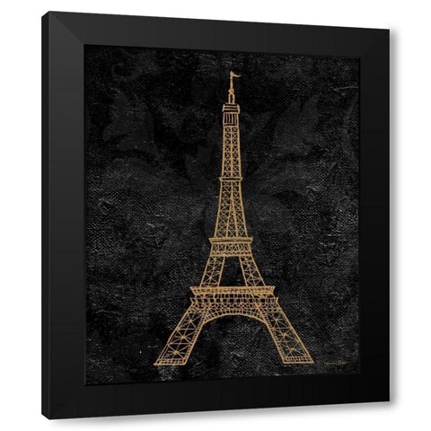 Elegant Paris Gold Black Modern Wood Framed Art Print with Double Matting by Baliko, Linda