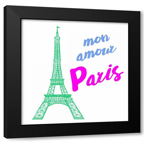 Vibrant Paris Black Modern Wood Framed Art Print by Baliko, Linda