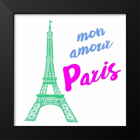 Vibrant Paris Black Modern Wood Framed Art Print by Baliko, Linda