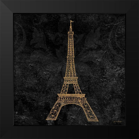 Elegant Paris Gold III Black Modern Wood Framed Art Print by Baliko, Linda