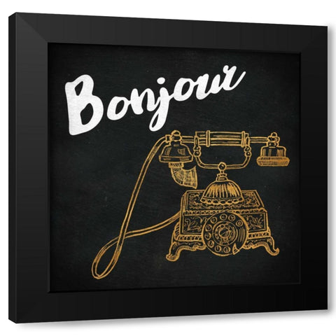 Mon Paris Gold II Black Modern Wood Framed Art Print by Baliko, Linda